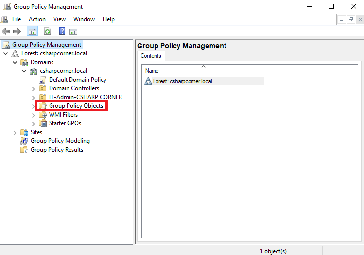 Group policy objects